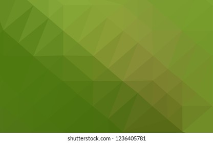 Light Green vector triangle mosaic template. Glitter abstract illustration with an elegant design. Template for a cell phone background.