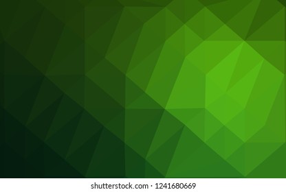 Light Green vector triangle mosaic cover. Triangular geometric sample with gradient.  The best triangular design for your business.