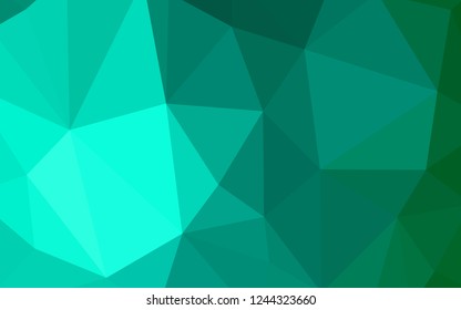 Light Green vector triangle mosaic cover. Triangular geometric sample with gradient.  A completely new design for your leaflet.