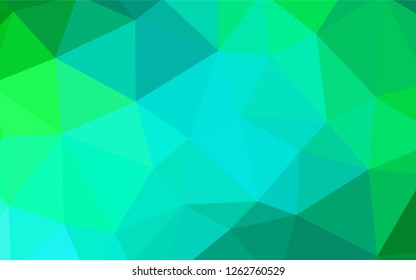 Light Green vector triangle mosaic texture. Elegant bright polygonal illustration with gradient. Completely new template for your banner.