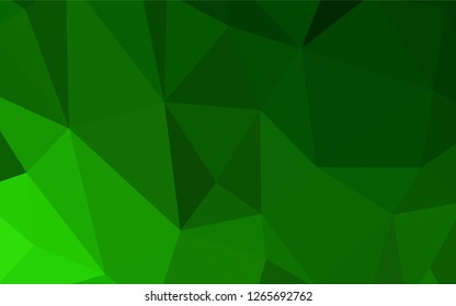 Light Green vector triangle mosaic template. Shining polygonal illustration, which consist of triangles. Pattern for a brand book's backdrop.
