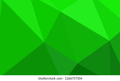 Light Green vector triangle mosaic template. Glitter abstract illustration with an elegant triangles. Pattern for a brand book's backdrop.