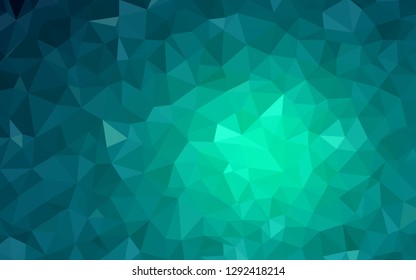 Light Green vector triangle mosaic template. Colorful illustration in abstract style with triangles. Brand new style for your business design.