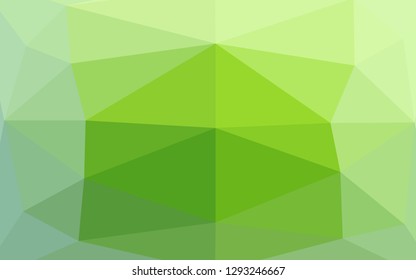 Light Green vector triangle mosaic texture. Geometric illustration in Origami style with gradient. The best triangular design for your business.