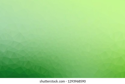 Light Green vector triangle mosaic cover. A vague abstract illustration with gradient. Textured pattern for background.