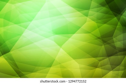 Light Green vector triangle mosaic texture. Colorful illustration in polygonal style with gradient. Triangular pattern for your design.