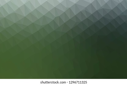 Light Green vector triangle mosaic template. An elegant bright illustration with gradient. Polygonal design for your web site.