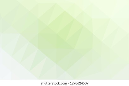 Light Green vector triangle mosaic template. Colorful illustration in abstract style with gradient. Elegant pattern for a brand book.