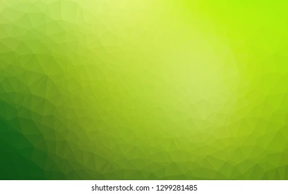 Light Green vector triangle mosaic cover. Triangular geometric sample with gradient.  Polygonal design for your web site.