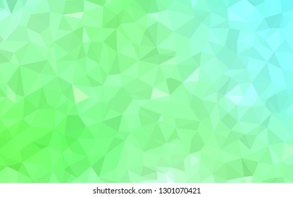 Light Green vector triangle mosaic texture. Geometric illustration in Origami style with gradient.  New template for your brand book.