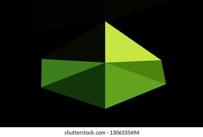 Light Green vector triangle mosaic template. Shining illustration, which consist of triangles. Textured pattern for background.