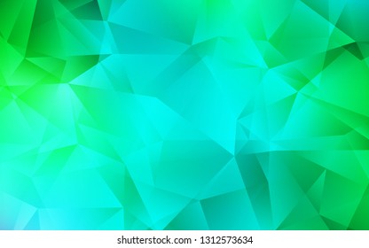 Light Green vector triangle mosaic background. Colorful illustration in polygonal style with gradient. Pattern for a brand book's backdrop.