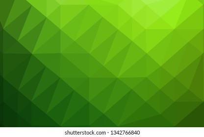 Light Green vector triangle mosaic cover. A vague abstract illustration with gradient. Template for a cell phone background.