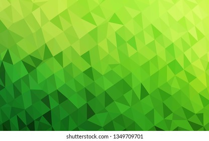 Light Green vector triangle mosaic texture. Colorful illustration in abstract style with gradient. Textured pattern for background.