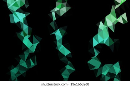 Light Green vector triangle mosaic template. Triangular geometric sample with gradient.  Brand new design for your business.