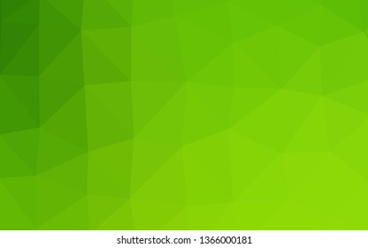 Light Green vector triangle mosaic cover. Colorful illustration in Origami style with gradient.  Template for your brand book.