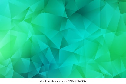 Light Green vector triangle mosaic texture. Triangular geometric sample with gradient.  Triangular pattern for your design.