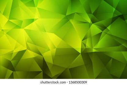 Light Green vector triangle mosaic texture. Triangular geometric sample with gradient.  A completely new design for your leaflet.