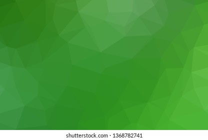 Light Green vector triangle mosaic cover. Modern geometrical abstract illustration with gradient. Brand new style for your business design.