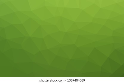 Light Green vector triangle mosaic template. Creative illustration in halftone style with gradient. Polygonal design for your web site.