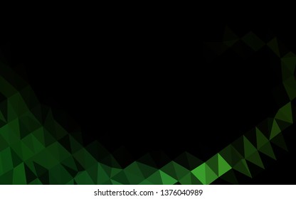 Light Green vector triangle mosaic cover. Colorful illustration in Origami style with gradient.  Template for a cell phone background.