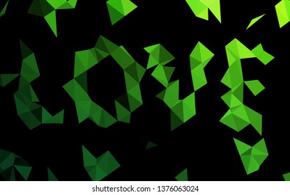 Light Green vector triangle mosaic template. Colorful abstract illustration with gradient. Brand new design for your business.