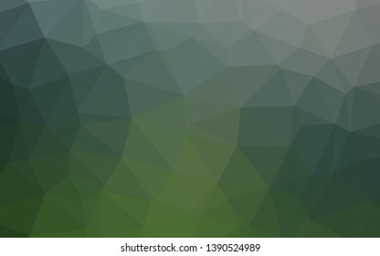 Light Green vector triangle mosaic cover. An elegant bright illustration with gradient. Brand new style for your business design.