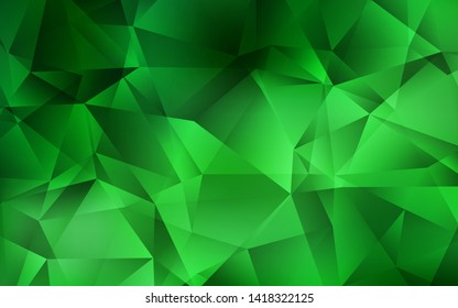 Light Green vector triangle mosaic texture. Glitter abstract illustration with an elegant triangles. Brand new design for your business.