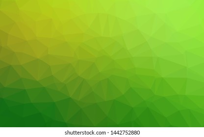 Light Green vector triangle mosaic cover. A vague abstract illustration with gradient. Textured pattern for background.