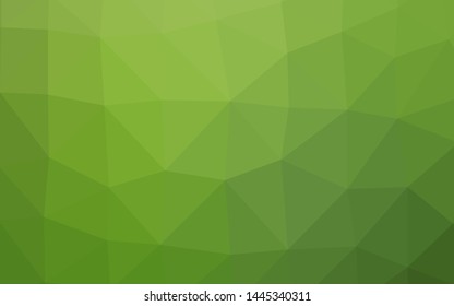 Light Green vector triangle mosaic cover. Colorful illustration in Origami style with gradient.  Completely new template for your business design.