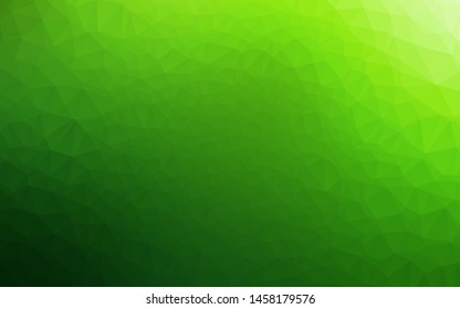 Light Green vector triangle mosaic texture. Triangular geometric sample with gradient.  Polygonal design for your web site.
