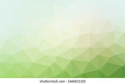 Light Green vector triangle mosaic template. Shining illustration, which consist of triangles. Textured pattern for background.