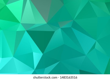 Light Green vector triangle mosaic background. Colorful illustration in abstract style with triangles. Template for cell phone's backgrounds.