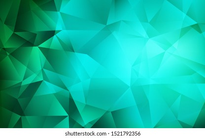 Light Green vector triangle mosaic texture. Polygonal abstract illustration with gradient. New template for your brand book.