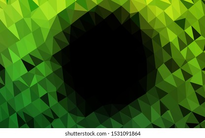 Light Green vector triangle mosaic cover. Colorful illustration in Origami style with gradient.  Brand new style for your business design.