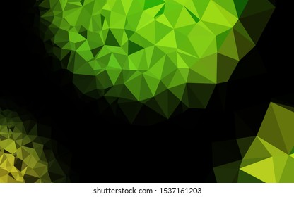 Light Green vector triangle mosaic texture. Glitter abstract illustration with an elegant design. New texture for your design.