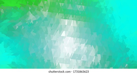 Light green vector triangle mosaic template. Elegant abstract illustration with gradient triangles. Best choice for your design.
