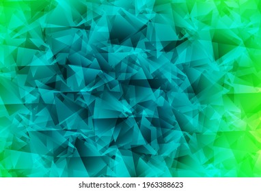 Plantilla de mosaico del triángulo del vector verde claro. Una ilustración de color completamente nueva en un estilo poligonal. Un diseño completamente nuevo para su prospecto.