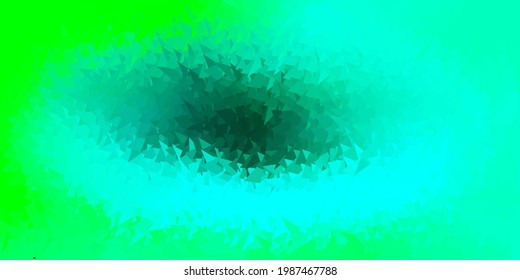Plantilla de mosaico de triángulo de vector verde claro. Ilustración abstracta con triángulos de gradiente elegantes. Fondo para teléfonos móviles.