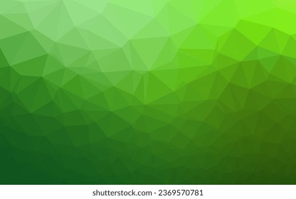 Plantilla de mosaico del triángulo del vector verde claro. Ilustración colorida en estilo abstracto con gradiente. Plantilla completamente nueva para el diseño de su negocio.