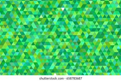 Light Green vector triangle mosaic background. Colorful illustration in abstract style with gradient. Brand-new style for your business design.