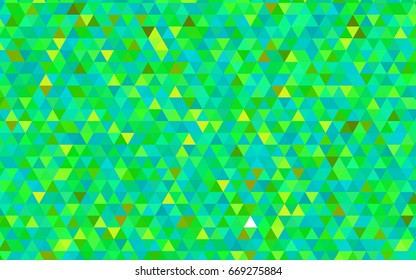 Light Green vector triangle mosaic background. Creative illustration in halftone style with gradient. Triangular pattern for your business design.