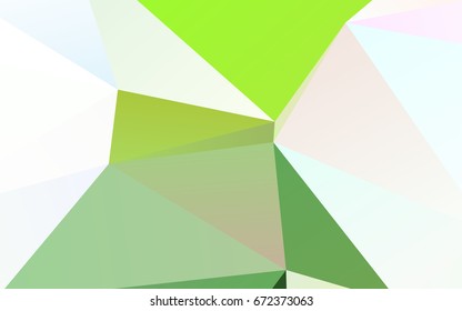 Light Green vector triangle mosaic template. Shining illustration, which consist of triangles. Brand-new style for your business design.