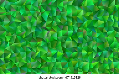 Light Green vector triangle mosaic pattern. A sample with polygonal shapes. Triangular pattern for your business design.
