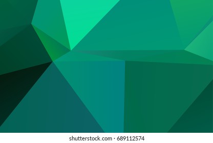Light Green vector triangle mosaic template. Geometric illustration in Origami style with gradient.  Brand-new style for your business design.