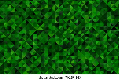 Light Green vector triangle mosaic template. A vague abstract illustration with gradient. The polygonal design can be used for your web site.