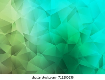 Light Green vector triangle mosaic pattern. Geometric illustration in Origami style with gradient.  The elegant pattern can be used as part of a brand book.