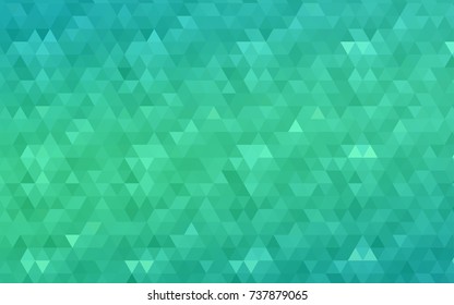 Light Green vector triangle mosaic pattern. A sample with polygonal shapes. Triangular pattern for your business design.