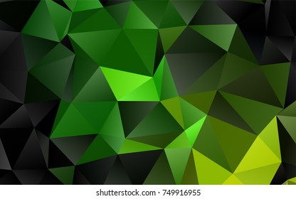 Light Green vector triangle mosaic pattern. Creative geometric illustration in Origami style with gradient. A new texture for your design.