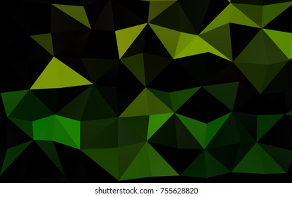 Light Green vector triangle mosaic template. Creative geometric illustration in Origami style with gradient. A new texture for your design.